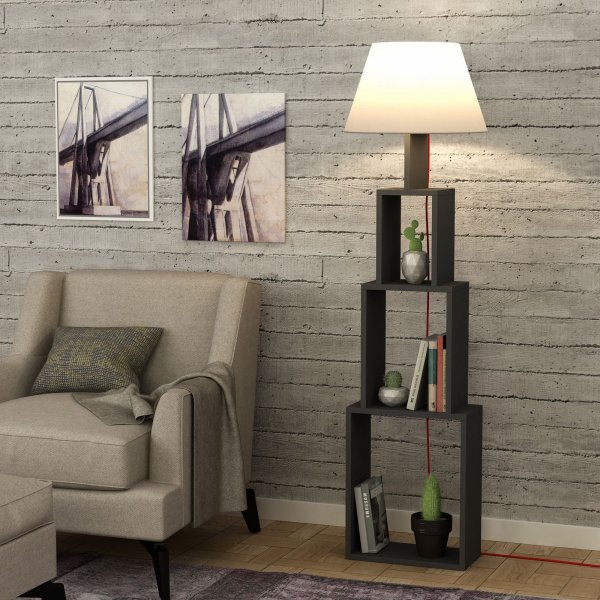 Tower golvlampa - Antracit/beige