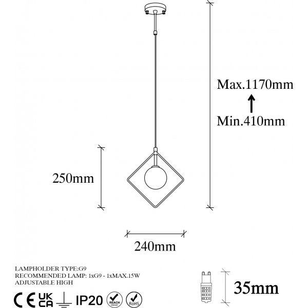 Plafonnier Geometry 11095 - Noir/blanc