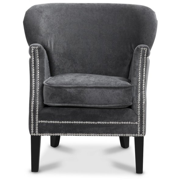 Brisbane tygfåtölj - Grå sammet Brisbane tygfåtölj - Grå sammet