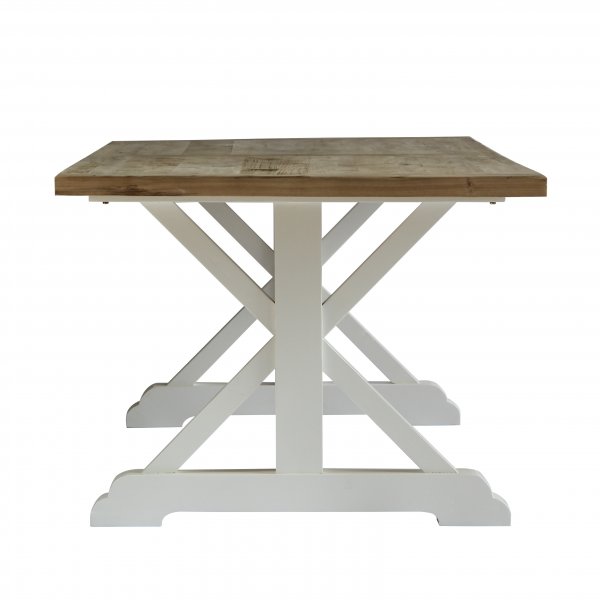 Rufus matbord med kryssben i �tervunnen furu 240x100 cm