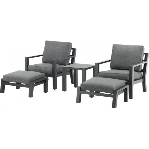 Groupe lounge Barcelona - Noir/gris Groupe lounge Barcelona - Noir/gris