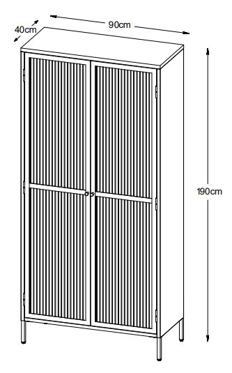 Meuble métal Dobb vert foncé avec portes vitrées H190 cm Meuble métal Dobb vert foncé avec portes vitrées H190 cm