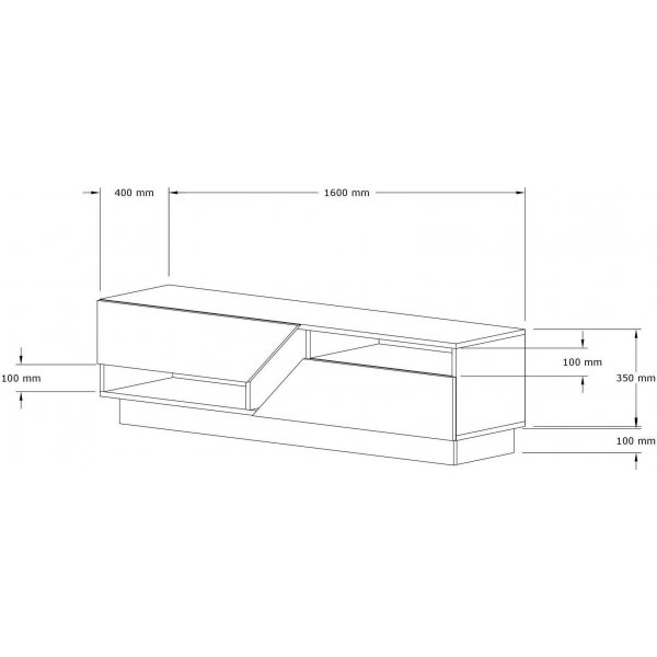 Banc multimdia Koza - Noyer/blanc