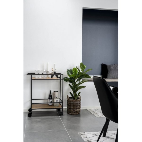 Chariot de service Blanc 68 x 40 cm - Noir/imitation chêne Chariot de service Blanc 68 x 40 cm - Noir/imitation chêne