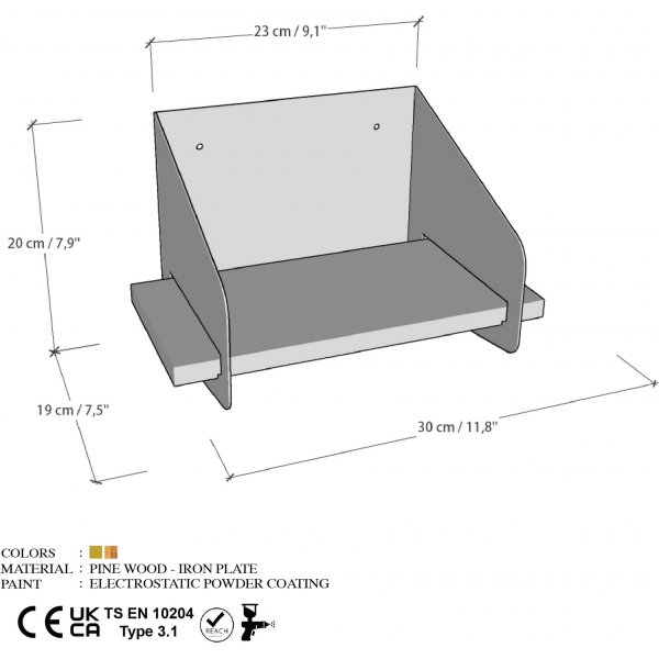 Brazo vägghylla 30 x 19 x 20 cm - Guld Brazo vägghylla 30 x 19 x 20 cm - Guld