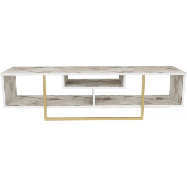 Banc mdia Asal 150 cm - Marbre blanc/or