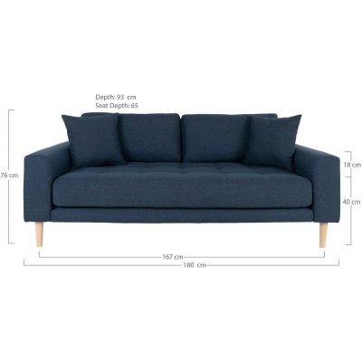 Lido 2,5-sits soffa - Mrkbl