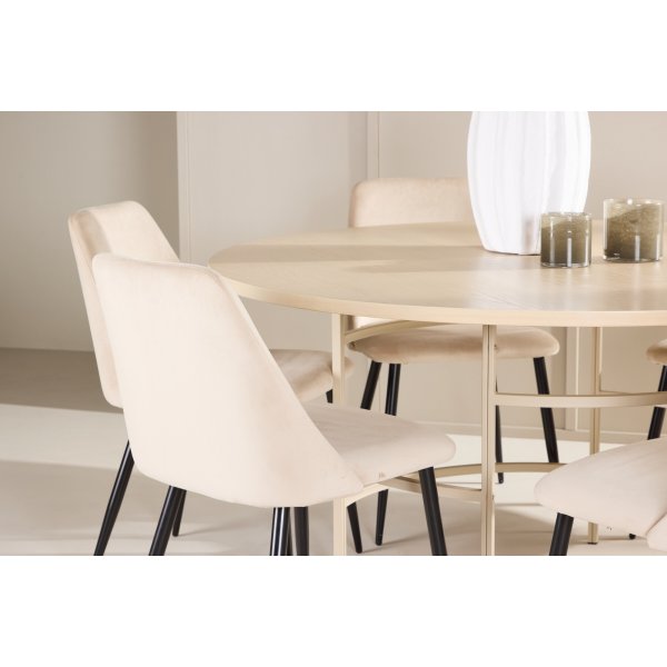 Matbord Copenhagen med 6 st Night stolar - Beige/whitewash Matbord Copenhagen med 6 st Night stolar - Beige/whitewash