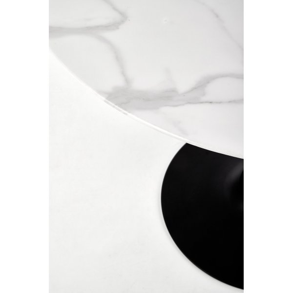 Table à manger Marco Ø90 cm - Marbre blanc/noir Table à manger Marco Ø90 cm - Marbre blanc/noir