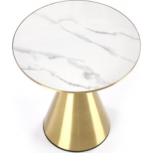Table basse Tribeca 50 cm - Marbre blanc/or