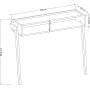 Exen avlastningsbord 100 x 30 cm - Vit/ek