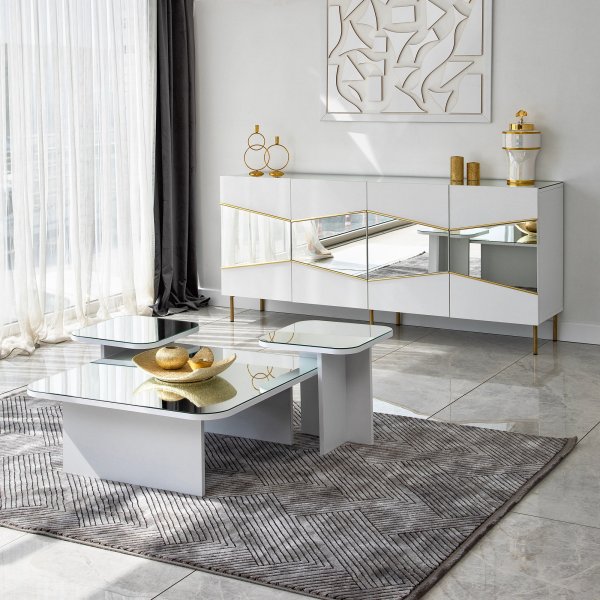 Buffet Nice - Blanc/or Buffet Nice - Blanc/or