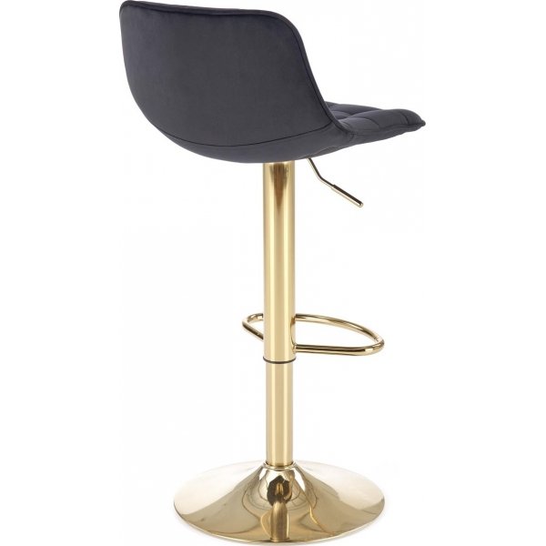Barstol svart sammet med guldfot - Sitthöjd 62-84 cm Barstol svart sammet med guldfot - Sitthöjd 62-84 cm