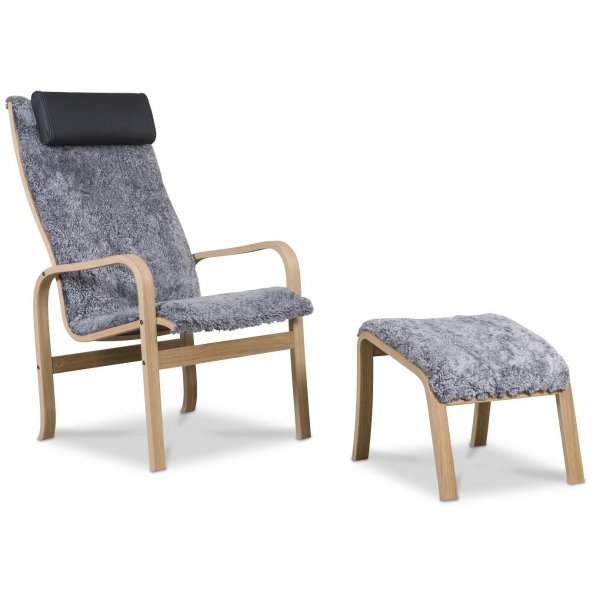 Frank fåtölj i scandinavian grey - Oljad ek + Textilrengöring för möbler Frank fåtölj i scandinavian grey - Oljad ek + Textilrengöring för möbler