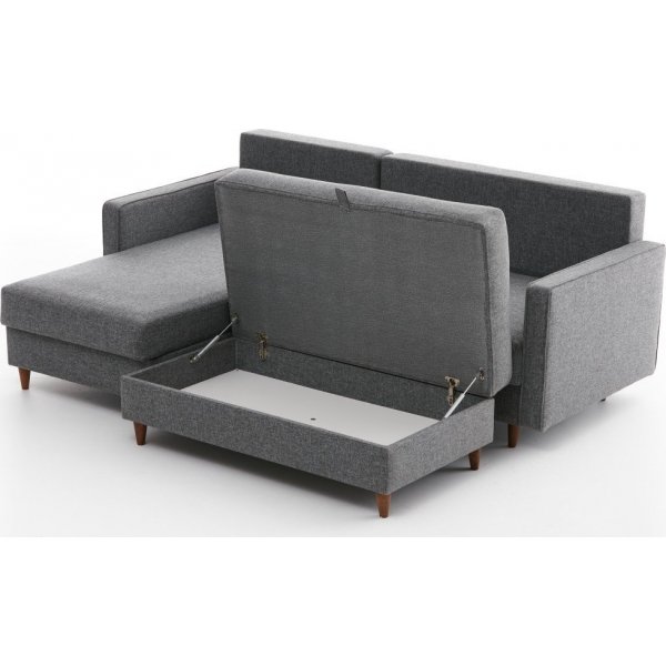 Canap divan gauche Eca - Gris