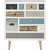 Thais Commode 70x81 cm - Blanc/multicolore + Pieds de meubles