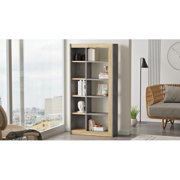 Luvio bokhylla 23 - Ek/silver