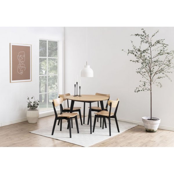 Roxby matstol - Ek/svart Roxby matstol - Ek/svart