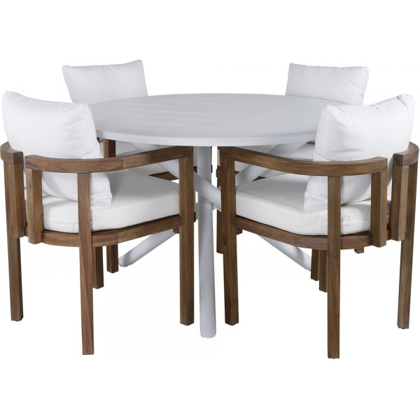 Alma utematgrupp med 4 st Erica stolar - Natur/Vit Alma utematgrupp med 4 st Erica stolar - Natur/Vit