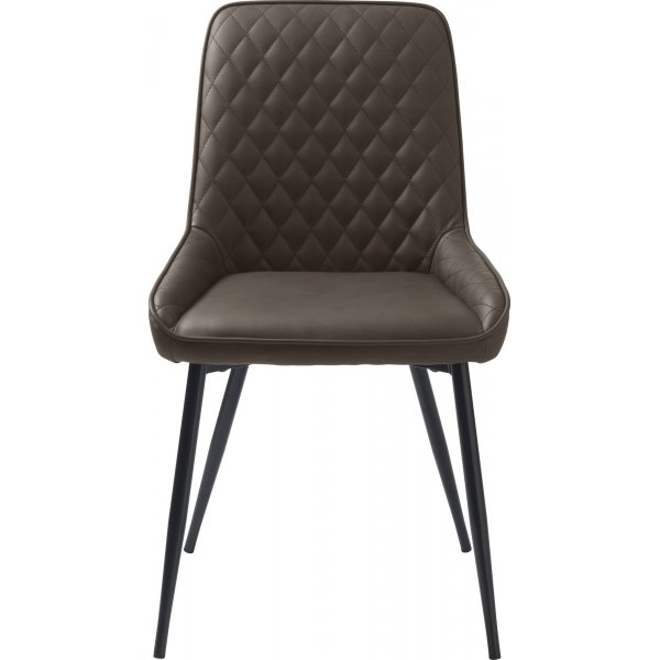 Carina stol i brun PU med diamant mönster Carina stol i brun PU med diamant mönster
