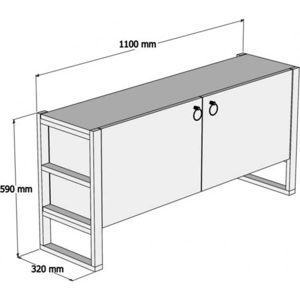 Milena TV-bnk - Safir/svart