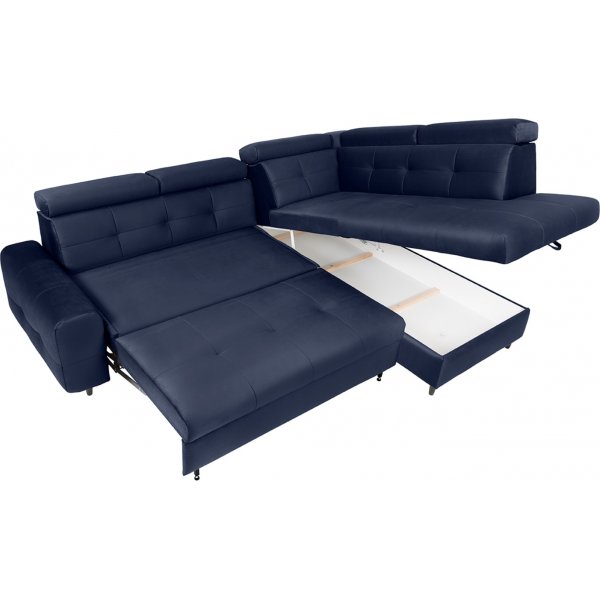 Matras hrnbddsoffa med ppet avslut hger - Bl