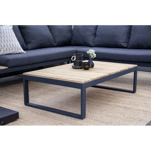 Ensemble salon Panama - Gris/noir/acacia Ensemble salon Panama - Gris/noir/acacia