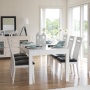 Matgrupp: Fargo matbord, topp 25 mm - Vit + stolar