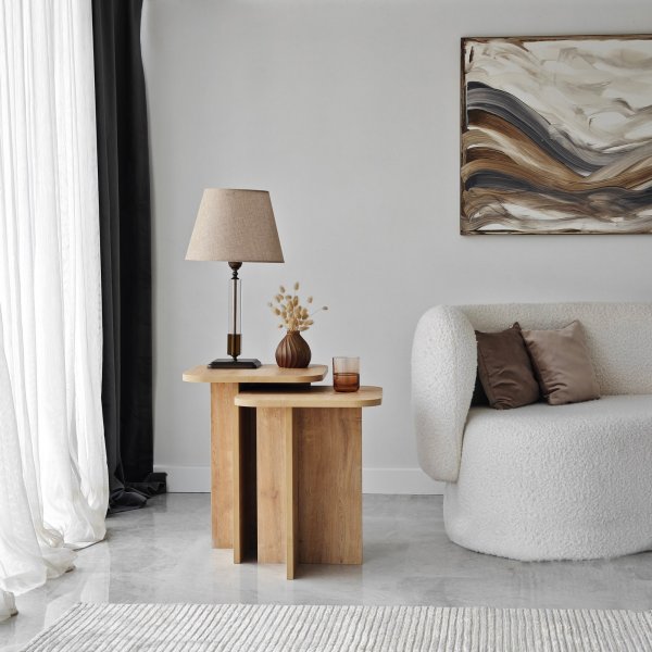 Blues bijzettafelset 40/40 x 40/40 cm - Eiken Blues bijzettafelset 40/40 x 40/40 cm - Eiken