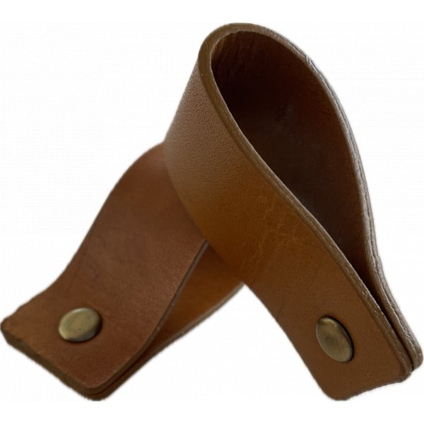 Servetring leer met platte gesp