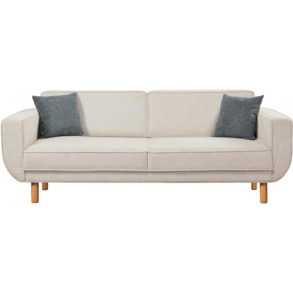 Canapé lit Berjer 3 places - Crème/chêne Canapé lit Berjer 3 places - Crème/chêne