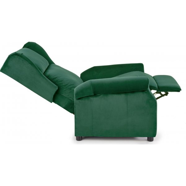 Fauteuil inclinable en velours vert