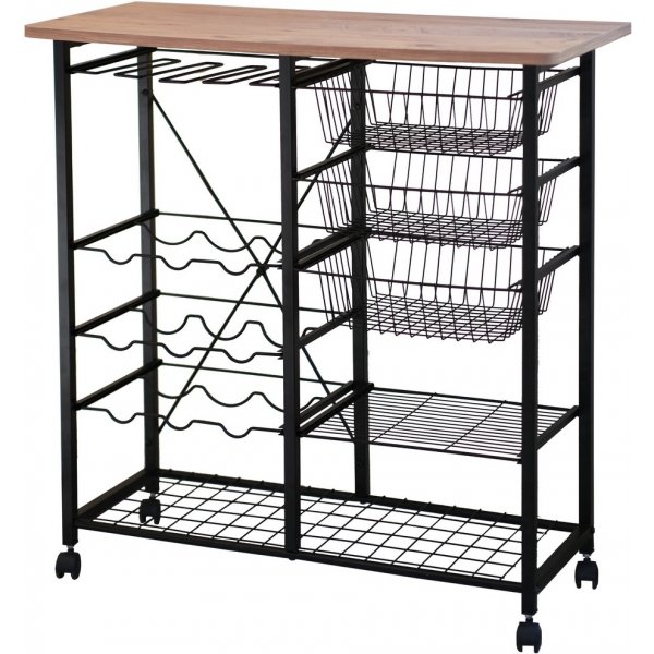 Etagère de cuisine Laney - Pin/noir Etagère de cuisine Laney - Pin/noir