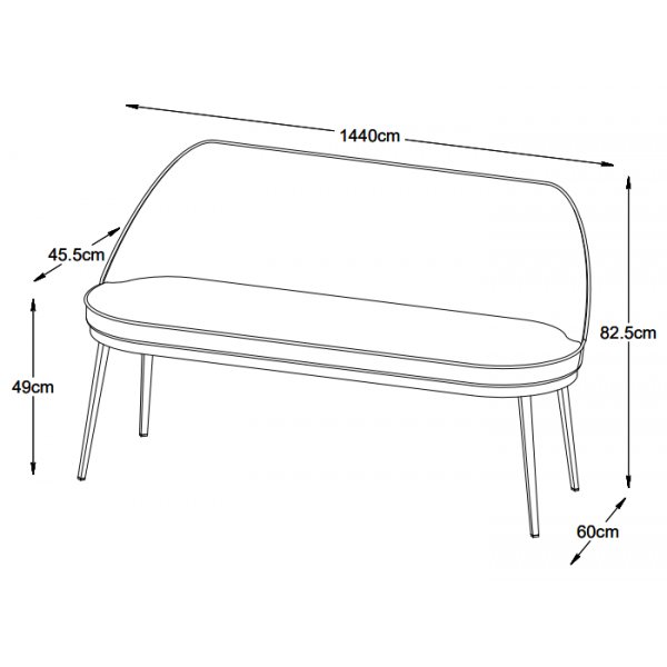 Canap 2 places Seal en PU gris