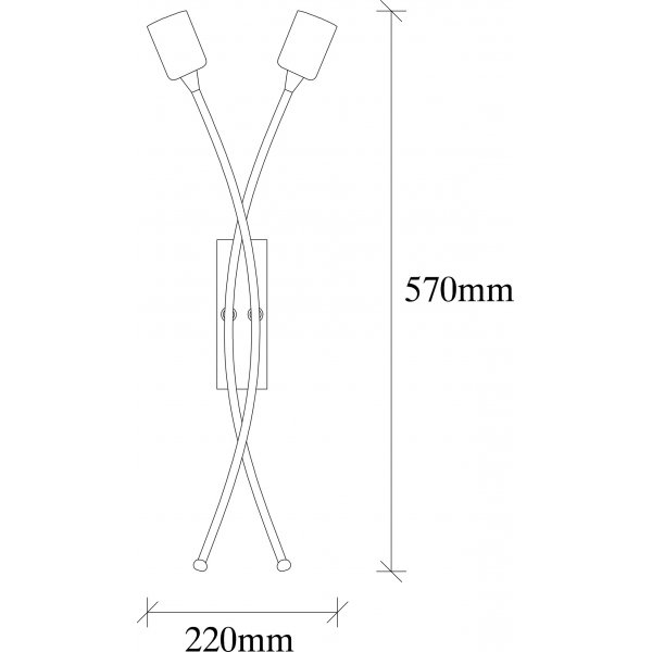 Banana wandlamp 3186 - Zwart/vintage