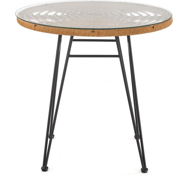 Falcon eettafel Ø79 cm - Rotan/zwart Falcon eettafel Ø79 cm - Rotan/zwart