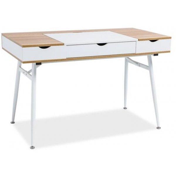Plugga skrivbord 120x60 cm - Vit/ek