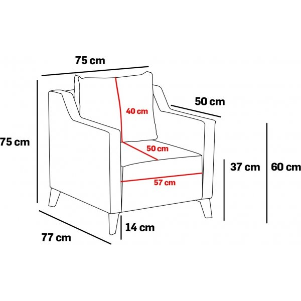 Doga fåtölj - Antracit Doga fåtölj - Antracit
