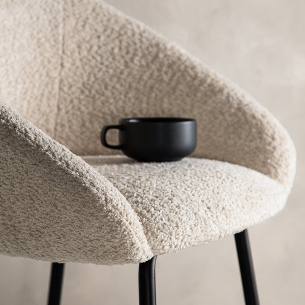 Tabouret de bar en velours - Blanc