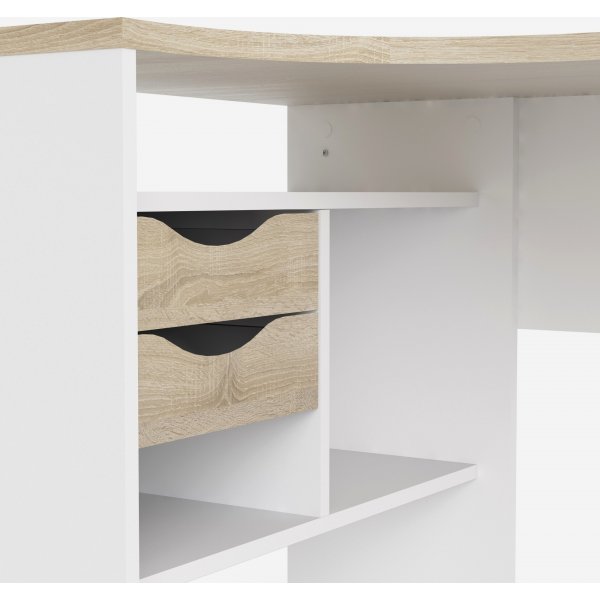 Bureau Function Plus 145,1 x 81 x 76,8 cm - Blanc/chêne Bureau Function Plus 145,1 x 81 x 76,8 cm - Blanc/chêne