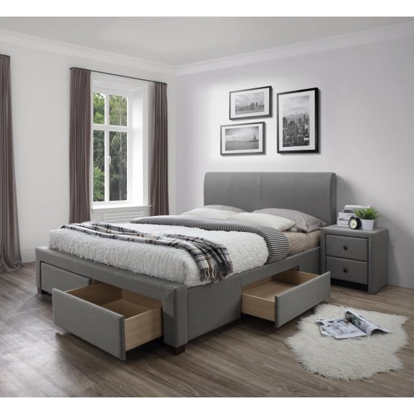 Arijana 140x200 cm grijs bedframe met opbergruimte