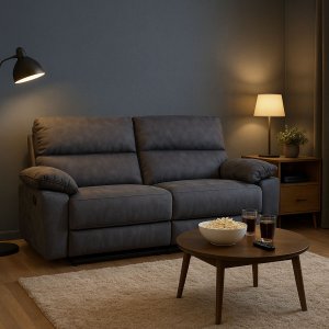 Reclinersoffa 2-sits extra bred i grått - 197 cm Reclinersoffa 2-sits extra bred i grått - 197 cm