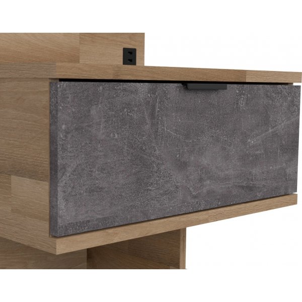 Table de chevet Arica gauche - Chêne/gris Table de chevet Arica gauche - Chêne/gris