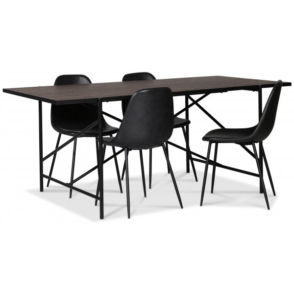 Portland matbord i brunbetsad ek 180x90 cm Portland matbord i brunbetsad ek 180x90 cm