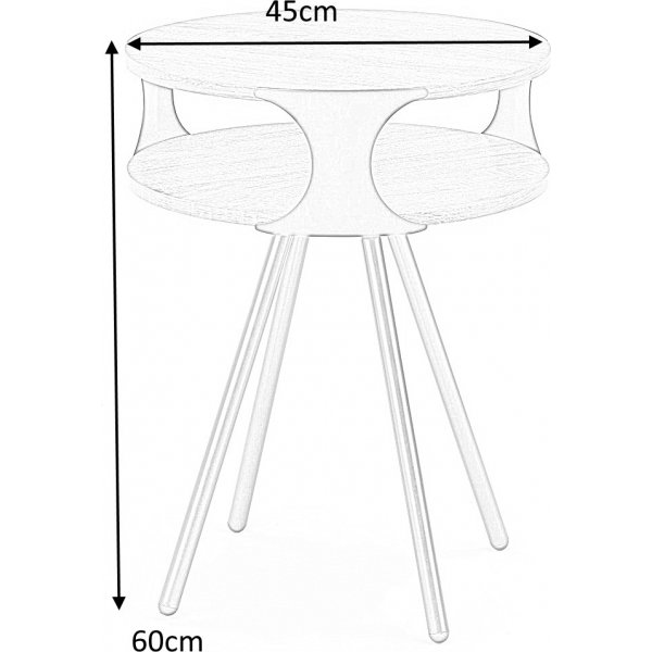 Hartley lampbord Ø45 cm - Mörk ek/svart Hartley lampbord Ø45 cm - Mörk ek/svart
