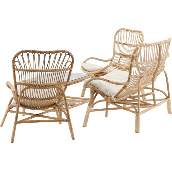 Groupe de canapés Ella - Rotin/écru Groupe de canapés Ella - Rotin/écru