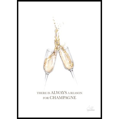 HAND-PAINTED CHAMPAGNE QUOTE - Poster 50x70 cm
