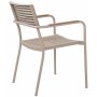 Utegrupp: 4 stolar och matbord 122 beige - Merca/Pino