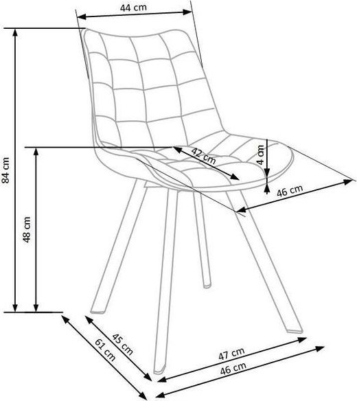 Gerhard eetkamerstoel in donkergrijs fluweel