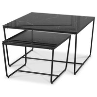 Stella Satsbord - Svart marmorerat glas / Svart underrede Stella Satsbord - Svart marmorerat glas / Svart underrede